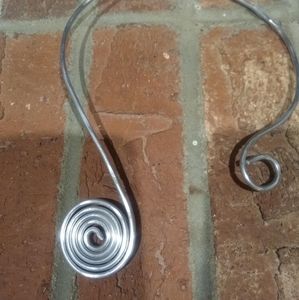 Silver Wire Collar Necklace